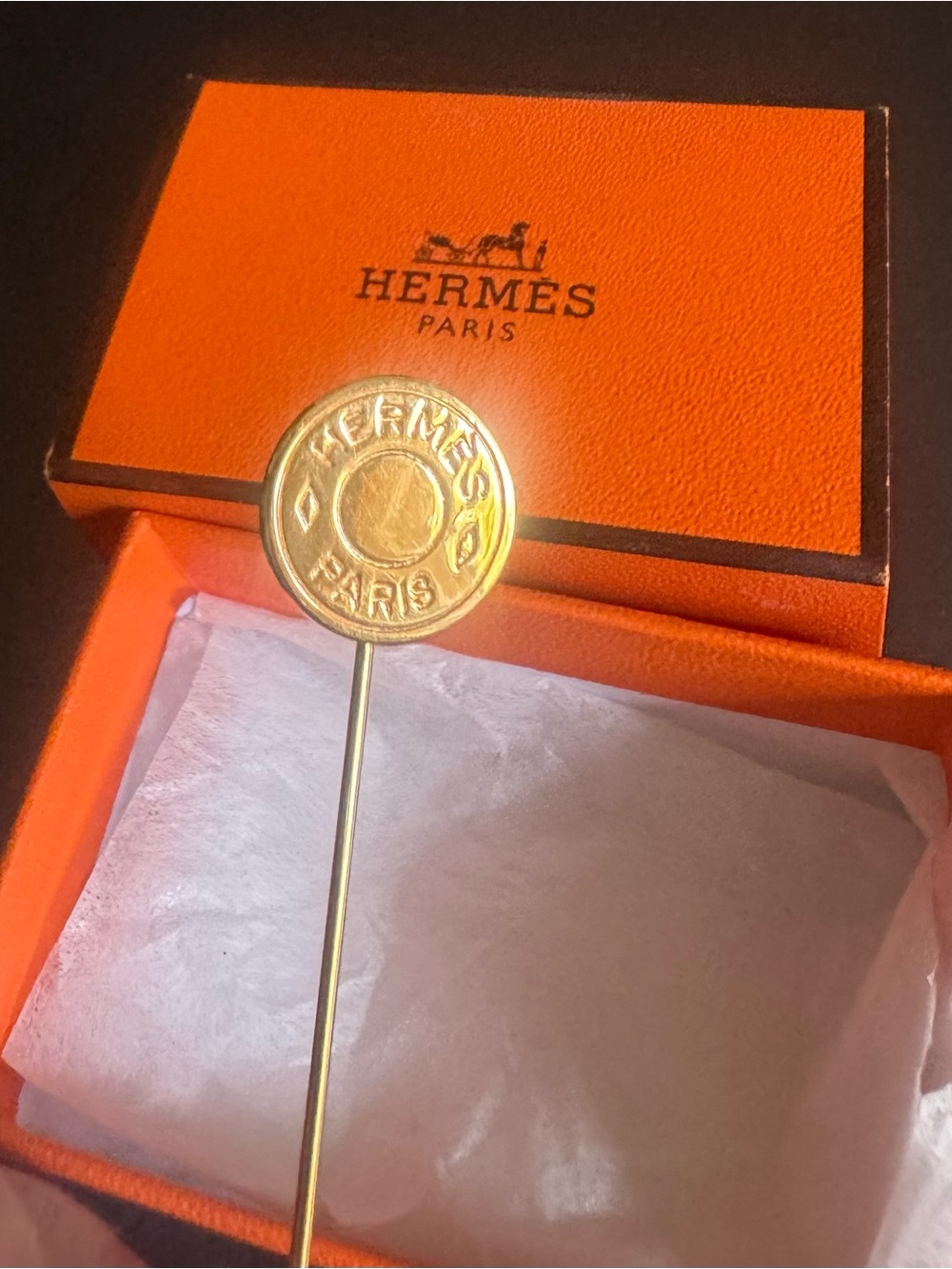 Hermes Gold Brooch